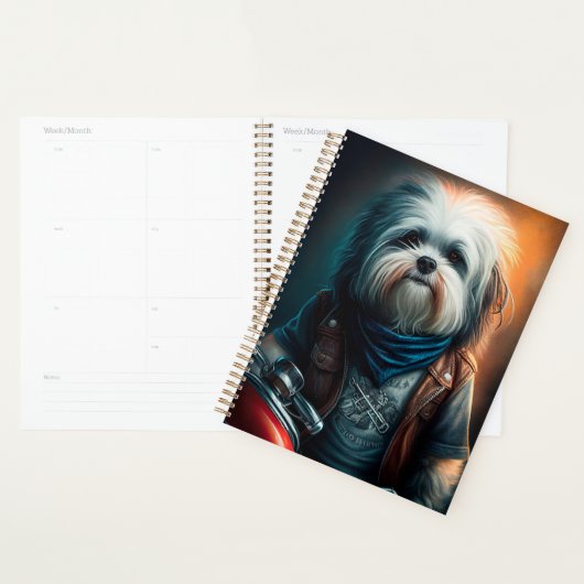 Havanese hond op digitaal fietsenschilderij planner (Display)