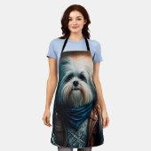 Havanese hond op digitaal fietsenschilderij schort (Gedragen)