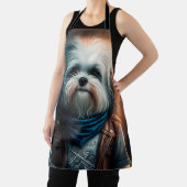 Havanese hond op digitaal fietsenschilderij schort (Insitu)