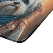 Havanese hond op digitaal fietsenschilderij snijplank (Hoek)