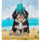 Havanese hond op het strand douchegordijn (Voorkant)
