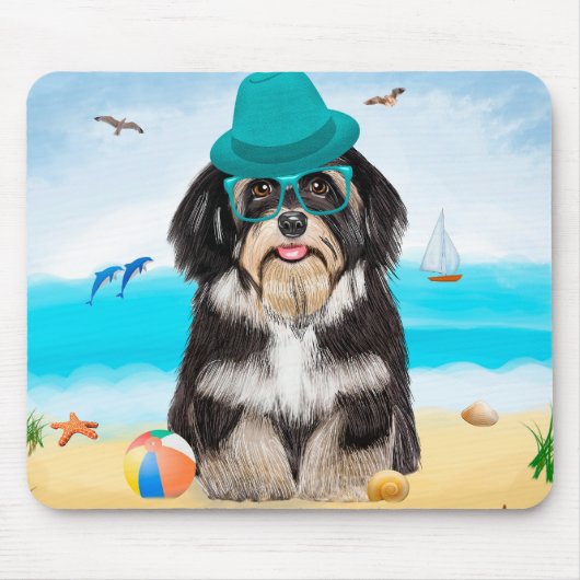 Havanese hond op het strand muismat (Voorkant)