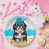 Havanese hond op het strand papieren bordje (Feest)