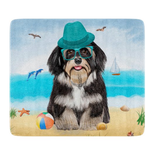 Havanese hond op het strand snijplank (Voorkant)