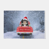 Havanese hond op sneeuw in kerstmis deurmat (Voorkant)