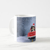 Havanese hond op sneeuw in kerstmis koffiemok (Voorkant links)