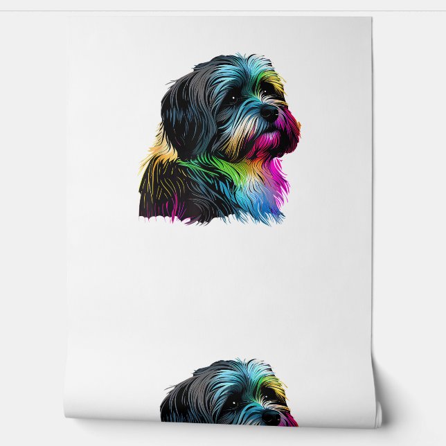 Havanese Hond Pop Art Ontwerp Havanese Liefhebbers Behang (Afrollen)