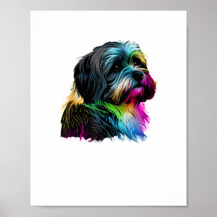 Havanese Hond Pop Art Ontwerp Havanese Liefhebbers Poster
