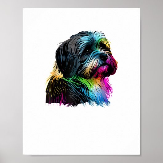 Havanese Hond Pop Art Ontwerp Havanese Liefhebbers Poster (Voorkant)