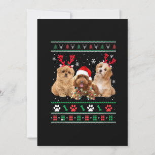Havanese Hond Rendier lichten LELLIJK Kerst Pijama Feestdagenkaart