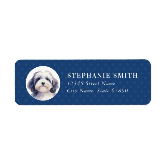 Havanese hond retour adreslabels etiket (Voorkant)