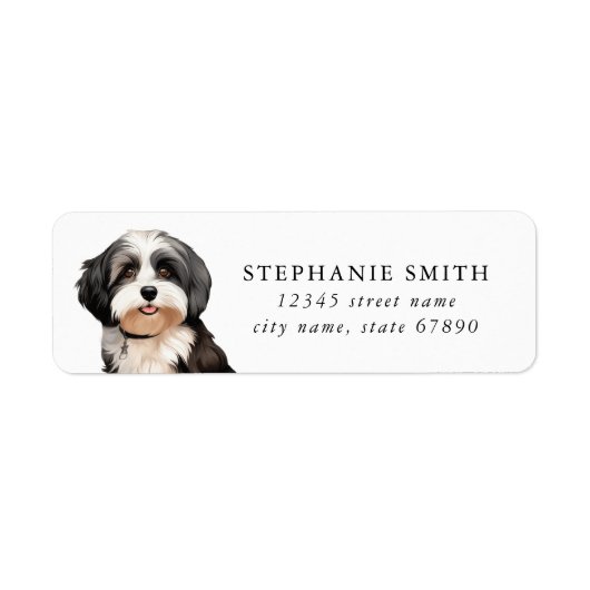 Havanese Hond Retouradreslabels Etiket (Voorkant)