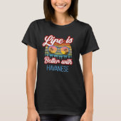 Havanese hond Retro Sunset Life is beter dan Hava T-shirt (Voorkant)