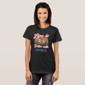 Havanese hond Retro Sunset Life is beter dan Hava T-shirt (Voorkant volledig)