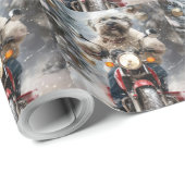 Havanese Hond Rijden Motorfiets Kerstmis Cadeaupapier (Rol Hoek)