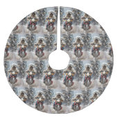 Havanese Hond Rijden Motorfiets Kerstmis Kerstboom Rok (Voorkant)