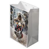 Havanese Hond Rijden Motorfiets Kerstmis Medium Cadeauzakje (Achterkant Gekanteld)