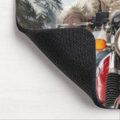 Havanese Hond Rijden Motorfiets Kerstmis Muismat (Hoek)