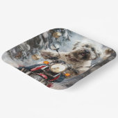 Havanese Hond Rijden Motorfiets Kerstmis Papieren Bordje (Gebogen)