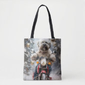 Havanese Hond Rijden Motorfiets Kerstmis Tote Bag (Voorkant)