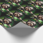 Havanese hond rijdt op fiets St. Patrick's Day Cadeaupapier (Hoek)