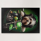 Havanese hond rijdt op fiets St. Patrick's Day Legpuzzel (Horizontaal)