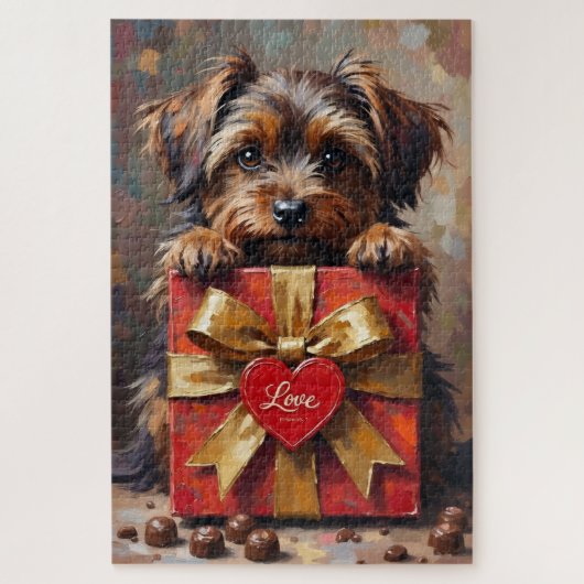 Havanese Hond Valentijnsdag Doos Chocolade Legpuzzel (Verticaal)