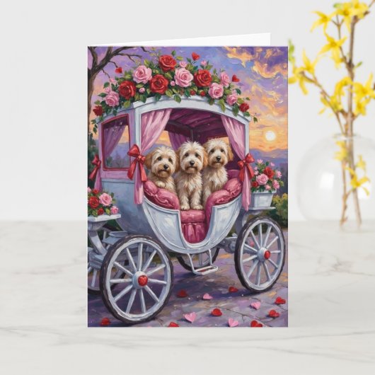 Havanese Hond Valentijnsdag  Kaart (Gele Bloem)