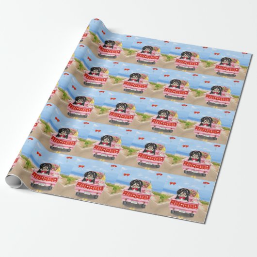 Havanese Hond Valentijnsdag Vrachtwagen Cadeaupapier (Uitgerold)