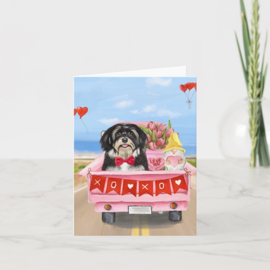 Havanese Hond Valentijnsdag Vrachtwagen Kaart (Voorkant)