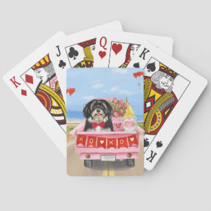 Havanese Hond Valentijnsdag Vrachtwagen Pokerkaarten