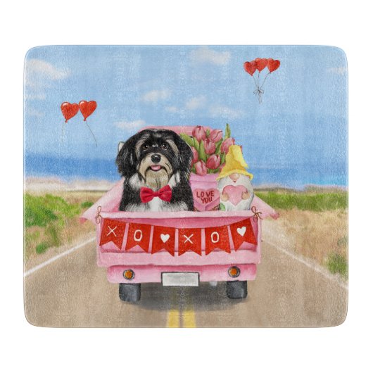 Havanese Hond Valentijnsdag Vrachtwagen  Snijplank (Voorkant)