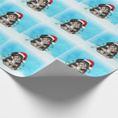 Havanese Hond Zittend Op Strand Kerst Pet Cadeaupapier (Hoek)