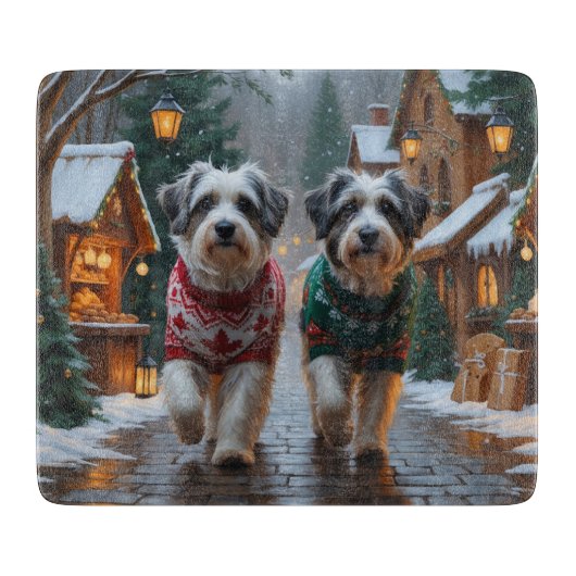 Havanese Honden Kerst Sneeuw Vakantie Snijplank (Voorkant)