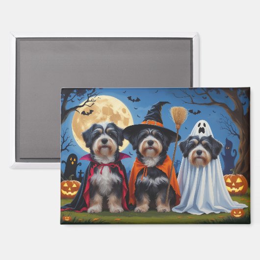 Havanese Honden Pompoen Halloween Grappig  Magneet (Voorkant / Achterkant)