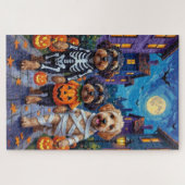 Havanese honden trick-or-treating Halloween kostuu Legpuzzel (Horizontaal)