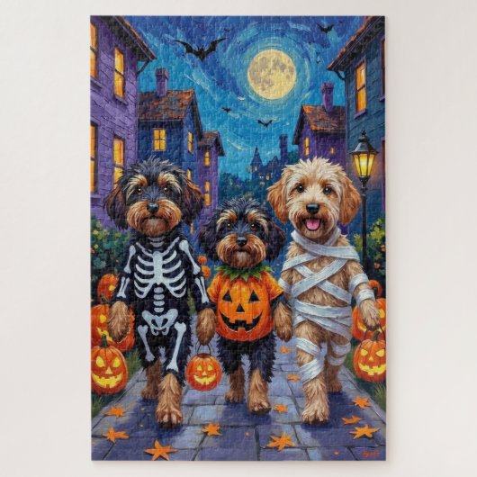 Havanese honden trick-or-treating Halloween kostuu Legpuzzel (Verticaal)