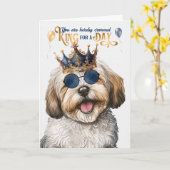 Havanese Hondenkoning voor een Dag Grappige Verjaa Kaart (Gele Bloem)