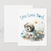 Havanese Hondenmoeder Bloem Notitiekaartje (Voorkant / Achterkant)