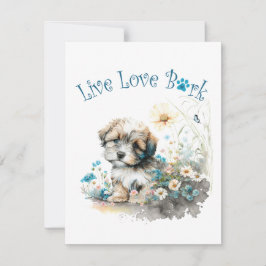 Havanese Hondenmoeder Bloem Notitiekaartje