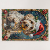 Havanese Illuminated Manuscript Christmas Hat Legpuzzel (Horizontaal)