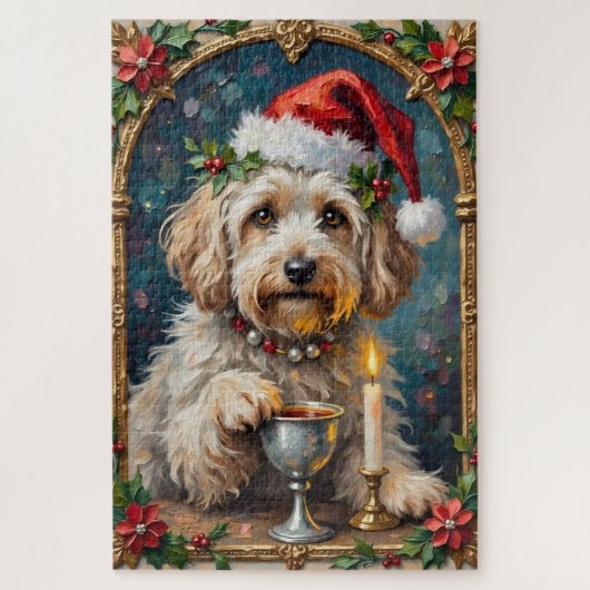 Havanese Illuminated Manuscript Christmas Hat Legpuzzel (Verticaal)