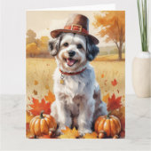 Havanese in herfstbladeren Thanksgiving kunst Kaart (Voorkant)