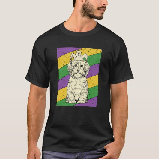 Havanese Jester Mardi Gras Dog Mom or Dad T-shirt (Voorkant)