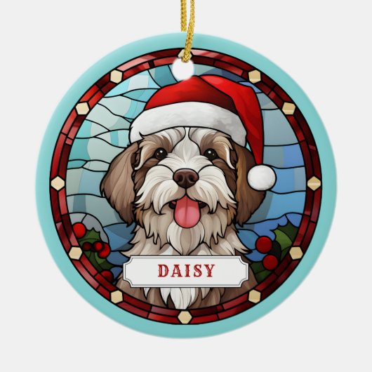 Havanese Keramische Cirkel Ornament (Voorkant)