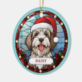 Havanese Keramische Cirkel Ornament (Links)