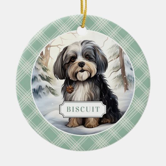 Havanese keramische cirkel Ornament (Voorkant)