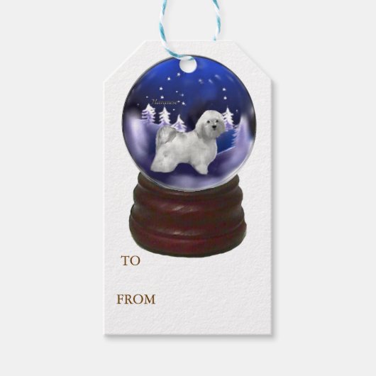 Havanese kerst cadeaulabel (Voorkant)
