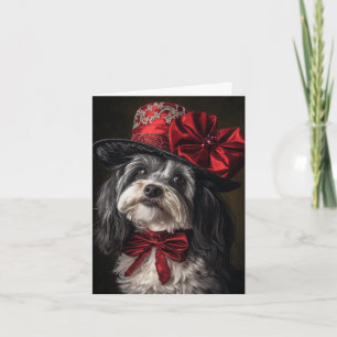 Havanese Kerst Elegante Victoriaanse Hond Feestdagen Kaart