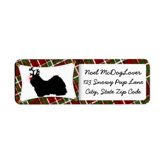 Havanese kerst etiket (Voorkant)